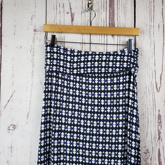 Max Studio Maxi Skirt Womens Sz Sm Pull On Long Stretch Waist Checkered Black - Picture 2 of 6